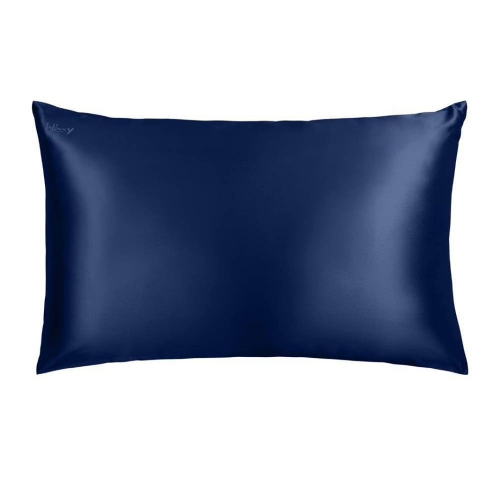 NWT Blissy Mulberry Silk Pillowcase, Navy Blue, Standard/Queen or King Size - Picture 2 of 7